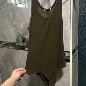Olive Green Sleeveless Women's Top